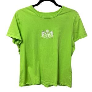 Lauren Ralph Lauren Lauren Active Neon Green Short Sleeve Tee Womens Large